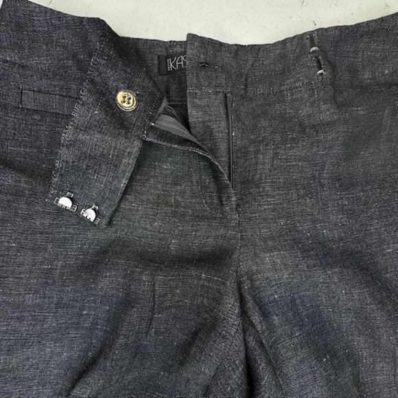 Kasper Cross Dye Linen Blend Dress Slacks Pants Size 4 Petite Black - Picture 5 of 12